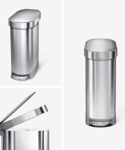 simplehuman 45 Liter / 12 Gallon Slim Hands-Free Kitchen Step Trash Can, Brushed Stainless Steel 26 815EfifQRCL