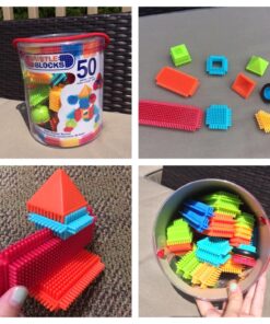 Battat- Bristle Blocks- STEM Interlocking Building Blocks- 50 pc Playset- Developmental Toys for Toddlers & Kids- Basic Builder Bucket- 2 Years + 50 pcs 23 815FtmRbYdL