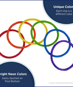 Aqua Classic Dive Rings, 6 Pack, Pool Toys for Kids, Toddlers, Teens, Pool Game, EZ Grab Large Diameter Swim Diving Rings, Red (AQT4953) Aqua Dive Rings 6-pack 10 815GOdsjKVL