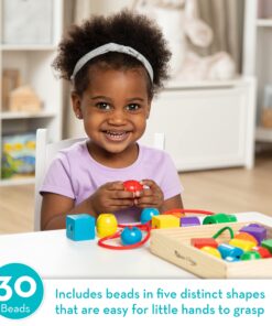 Melissa & Doug Primary Lacing Beads - Educational Toy With 30 Wooden Beads and 2 Laces - Beads For Toddlers, Fine Motor Skills Lacing Toys For Toddlers And Kids Ages 3+, 8inx8inx2in, Multi 21 815HW9hYypL 4