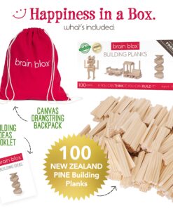 Brain Blox Natural Wooden Blocks for Kids Ages 4-8 - Montessori Blocks for Hands-on Learning - STEM and Architecture for Kids (100 Building Blocks) 17 815Ifn3TFyL