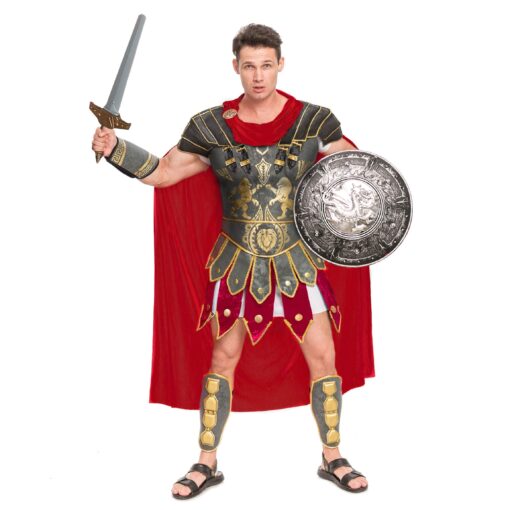 Spooktacular Creations Brave Men’s Roman Gladiator Costume Set for Halloween Audacious Dress Up Party Medium