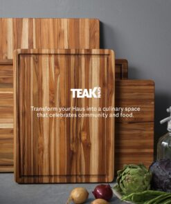 TeakHaus Edge Grain Carving Board w/Hand Grip (Rectangle) | 24" x 18" x 1.5" 24 x 18 x 1.5 Without Juice Groove 24 815KsWMHTOL