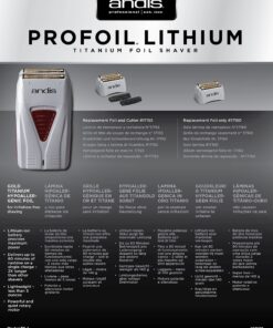 Andis 17150(TS-1) Pro Foil Lithium Titanium Foil Shaver, Cord/Cordless, Gray 25 815L44SjJS
