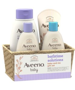 Aveeno Baby Bathtime Solutions Baby & Me Gift Set with Baby Wash & Shampoo, Calming Baby Bath & Wash, Baby Daily Moisturizing Lotion & Stress Relief Body Wash for Mom, Soap-Free, 4 items 30 815LKGiqL