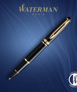 Alternative view of Waterman Expert Rollerball Pen Gloss Black with 23k Gold Trim Fine Point Black Ink Gift Box Black | 23k Gold Trim