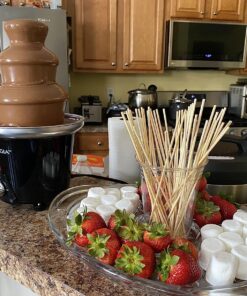 Nostalgia 3 Tier Electric Chocolate Fondue Fountain Machine for Parties - Melts Cheese, Queso, Candy, and Liqueur - Dip Strawberries, Apple Wedges, Vegetables, and More - 24-Ounce - Black, Small Black Chocolate Fountain 17 815NQSlliEL