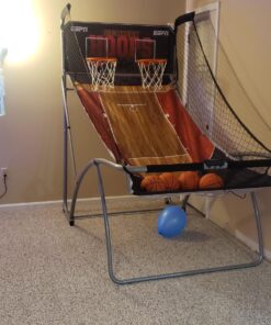 Hall of Games Indoor Arcade Basketball Games Multiple Styles, 2-Player Arcade Scoring Display with Rubber Basketball Set, Perfect for Family Game Rooms Deluxe (Poly Backboard & Premium Scorer) 33 815NTaFdgTL