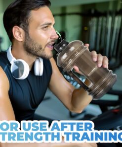 75 Oz Half Gallon Water Bottle with Handle - 2.2L Sport Bottle BPA Free Athletic Gear Leak Proof Water Bottles Hydration Bottle - Gym Water Jug Sports Water Bottle Hiking Outdoor Camping Water Jug Grey 19 815Nm36MCpL