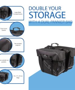 M-Wave Bicycle Cycling Bag Double Sided Gray 44 815NwOX46wL