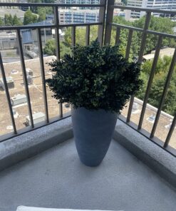 LA JOLIE MUSE Set of 2 Tall Planters with Trays, 20 Inch Indoor/Outdoor Tall Planters,Large Grey Flower Pots,Tree Planters for Front Door,Patio and Deck 2 Pack - 20" Gray 30 815O7YBZcFL