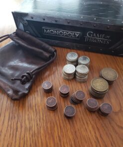 The Dragon's Hoard: 60 Real Metal Fantasy Coins with Leather Pouch | Board Game Accessory for Tabletop RPG Role-Play Strategy Games | Bronze, Silver, and Gold Colored Coins 27 815P43KuRL