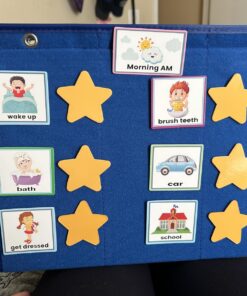 Large Kids Visual Schedule for Classroom & Home School - Morning Bedtime Routine Daily Calendar for Kids with 72 Activity & 10 Blank Cards - Wall Communication Chore Chart Responsibility Planner 21 815PMmRi6OL