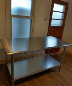 GRIDMANN Stainless Steel Work Table 60 x 30 Inches, NSF Commercial Kitchen Prep Table with Under Shelf for Restaurant and Home 60 in Long x 30 in Deep 23 815PQwkKfqL