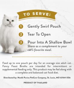 Purina Fancy Feast Limited Ingredient Wet Cat Food Complement, Broths - (16) 1.4 oz. Pouches Tuna, Shrimp & Whitefish 1.40 Ounce (Pack of 16) Standard Packaging 22 815Q8YUPfL