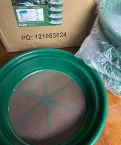 SE 13 1/4 Inch Stackable Classifier Gold Prospecting Pan Set - Includes 1/2" 1/4" 1/8" 1/12" and 1/20" Stainless Steel Mesh Sifting Pans, Green, 5 Pack 5 Pieces 38 815Qqme9lRL