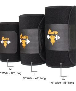iDofit Waist Trimmer Belt, Sweat Wrap for Fat Burning, Sauna Belt Waist Trainer Stomach Shaper for Women & Men M: 8" Wide x 42" Long 29 815SOxAjYmL