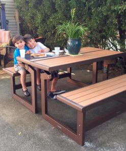 Lifetime 60054 Convertible Bench / Table, Faux Wood Construction, Brown 52 815SaViBhtL
