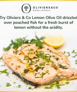 Lemon Olive Oil by Oliviers & Co. | Cold Pressed Extra Virgin Olive Oil and Fresh Lemons | Everyday and Cooking EVOO from Italy | Gourmet Flavored Lemon Oil in Tin Can | 250 ml Can Fresh Lemon 8.4 Fl Oz (Pack of 1) 11 815Spgs6kDL