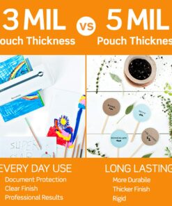 Scotch Thermal Laminating Pouches, 5 Mil Thick for Extra Protection, 4.3 Inches x 6.3 Inches, 100 Pouches (TP5900-100) 21 815U Un8HEL 1