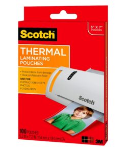 Alternative view of Scotch Thermal Laminating Pouches, 100 Count, Clear, 5 mil., Laminate Homemade Ornaments, Christmas Banners and Gift Tags, Ideal Holiday Supplies, Fits Photo Card Sized (5.2 in. x 7.2 in.) Paper