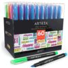 ARTEZA Highlighters Assorted Colors, Markers Set of 60, Narrow Chisel Tip, Bulk Pack of Neon Highlighter Markers, Office and Back to School Supplies, Classroom Essentials for Teachers, Students 1 Count (Pack of 60) 13 815XLwb43lL