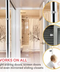 Sliding Door Lock for Child Safety - 2 Pack Grey/White White 28 815XytWIJFL