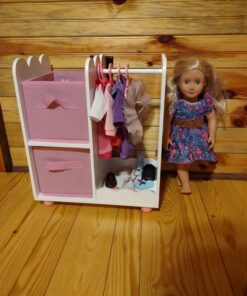 Emily Rose Doll Furniture | USA Business | 18 Inch Doll Clothes Closet Accessory - Wooden Doll Accessories Toy Playsets | 5 Free Wooden 18" Doll Hangers and 2 Large Storage Bins - Butterfly 28 815YyCxlTyL