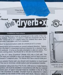 Dryerbox Model 350 DB-350 | New Construction 2x4 walls - venting up Up Venting in New 2x4 Wall 31 815a4nYt1TL