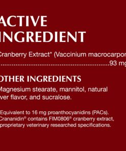 Nutramax Laboratories Crananidin Cranberry Extract Urinary Tract Health Supplement for Dogs, 75 Chewable Tablets 75 Count 21 815aWQWutvL