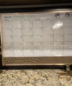Quartet Whiteboard Calendar & Corkboard, Magnetic, White Board & Cork Bulletin Board Combo, 17" x 23", Wood Finish Frame (22476) 1 Board 54 815dTjNqFdL