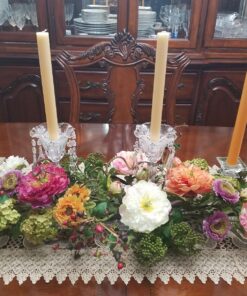 Nearly Natural 4665 Mixed Mini Peony Centerpiece Silk Flower Arrangement,10"D x 34"W x 6.5"H 10"D x 34"W x 6.5"H 42 815e5fUXocL