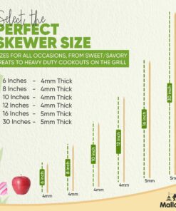 MalloMe Bamboo Skewers 30 Inch 100 pcs Marshmallow Roasting Sticks - 5mm Thick Long Wooden Heavy Duty - Hot Dog Smores Apple Candy Sticks Shish Wood Kabob Skewers for Grilling Fire Pit BBQ Appetizers 23 815eS36Bk0L