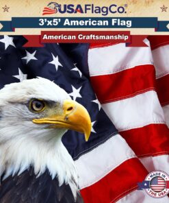 American Flags for Outside 3x5 - USA Flag Co. American Flag 3x5 Heavy Duty Outdoor Made in USA with Embroidered Stars and Sewn Stripes, This US Flag is an American Made Flag 3 by 5 Foot 25 815evth3BL