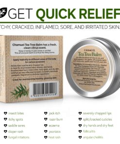 TEA TREE OIL BALM -100% All Natural | Great Cream for Soothing Irritations like Eczema, Psoriasis, Rashes, Insect Bites, Folliculitis, Acne, Itches, Dry Chapped Heels, Cuticles, Saddle Sores and more! 31 815g7BBQYJL