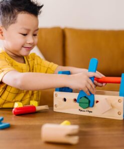 Melissa & Doug Take-Along Tool Kit Wooden Construction Toy (24 pcs), Multicolor, 10.0 x 5.55 x 4.75 28 815gAsj9g5L