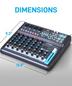 Alternative view of Pyle Professional Audio Mixer Sound Board Console Desk System Interface 8 Channel Digital USB Bluetooth MP3 Computer Input 48V Phantom Power Stereo DJ Studio FX 16Bit DSP Processor PMXU83BT, Black