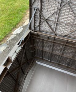 Suncast 99 Gallon Resin Wicker Patio Outdoor Storage Container for Toys, Furniture Deck box, Mocha 45 815jsZ1GEcL