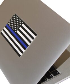 Thin Blue Line Flag Decal - 3x5 in. Black White and Blue American Flag Sticker for Cars and Trucks - in Support of Police and Law Enforcement Officers (1) 1 19 815k5zWwxkL