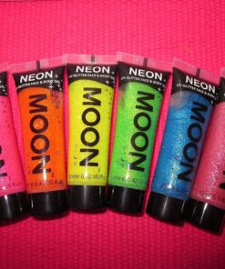 Moon Glow - Blacklight UV Glitter Face & Body Gel - 0.42oz Set of 6 - Blacklight Face Paint - glows brightly under Blacklight 27 815kU01IbML