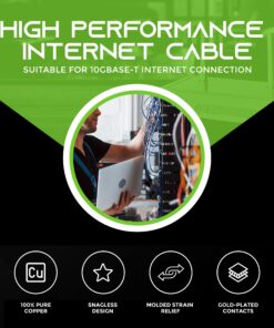 GearIT 50-Pack, Cat5e Ethernet Patch Cable 1 Foot - Snagless RJ45 Computer LAN Network Cord, Blue - Compatible with 48 Port Switch POE Rackmount 48port Gigabit 1 Foot (50-Pack) 10 815lOLLQ7VL