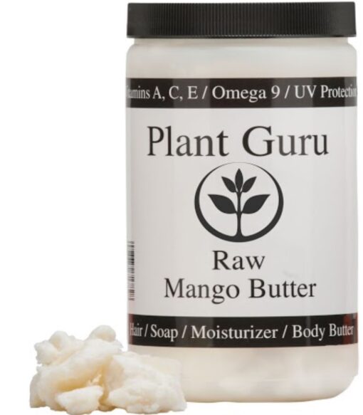 Raw Mango Butter 16 oz. / 1 lb. Jar CHUNKS - 100% Pure Natural Unrefined - Great for Skin and Hair Growth. DIY Soap Making, Body Butter, Lotions and Creams.