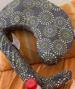 My Brest Friend Original Nursing Pillow | Ergonomic Breastfeeding Pillows | Supports Both Mom & Baby | Breastfeeding Essentials | Handy Side Pocket, Double Straps & Removable Cover, Fireworks Grey/Yellow Fireworks 35 815la6BydCL 1