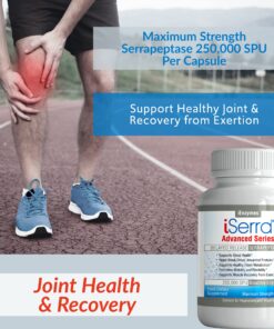 iSerra 250,000 SPU Serrapeptase Enzyme - 90 Maximum Strength Capsules - Up to 12x More Potent Than Other Serrapaptase - Delayed Release Technology-High Potency Non-GMO, Gluten Free, Vegan (Pack of 1) 90 Count (Pack of 1) 20 815lgsemUBL
