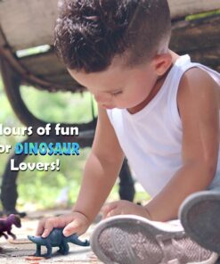 Kids Dinosaur Figures Toys, 7 Inch Jumbo Plastic Dinosaur Playset, STEM Educational Realistic Dinosaur Figurine for Boys Girls Toddlers Including T-Rex, Stegosaurus, Triceratops, Monoclonius, 12 Pack 24 815mnhQobIL