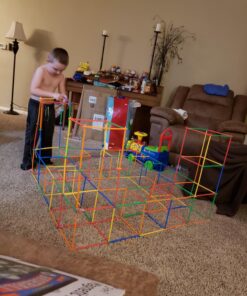 Playlearn LARGE 816 Piece Straws Builders Construction Building Toy – 8 Inch Full Size Straws - Giant Pack with Wheels and Special Connectors 37 815o9ez0o0L