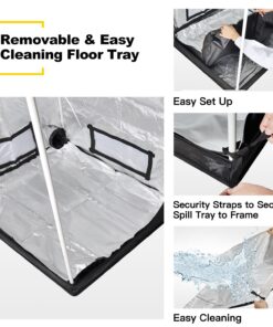 iPower 48"x24"x60" Grow Tent with Observation Window and Removable Floor Tray, Tool Bag for Indoor, 24" x 48" x 60", Black/Silver 24" x 48" x 60" 21 815pb5nNCqL