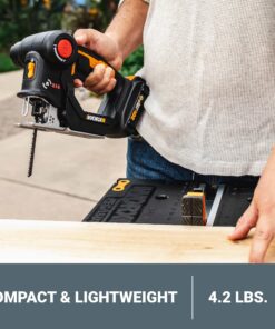 Worx 20V AXIS 2-in-1 Cordless Reciprocating Saw & Jig Saw, Orbital Cutting Reciprocating Saw, Pivoting Head Jigsaw Tool with Tool-Free Blade Change, Power Share WX550L – Battery & Charger Included 20V Battery + Charger Included 35 815poTRK3QL 1