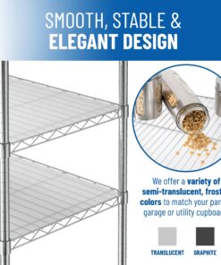 Shelf Liners for Wire Shelf System - Set of 4 in Graphite - 14 x 36 inch - Plastic Wire Shelving Shelf Mats 14"x36" 4pcs 28 815pwxPYXyL 3