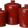 Signature Housewares Sorrento Collection Canisters, Ruby Antiqued Finish, Set of 3 2 815qax5eyNS
